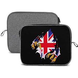 Claw Grunge Engeland Vlag Laptop Sleeve Case Beschermende Notebook Draagtas Reizen Aktetas 14 inch