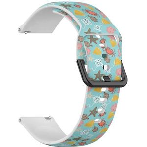 Compatibel met Fossil Women's Gen 5E 42mm / Gen 6 42 mm, Fossil Venture Gen 4 HR/Gen 3 Vrouwen Mannen, 18 mm (Under Sea Adventure) 18 mm zachte siliconen sportband armband, Siliconen, Geen edelsteen