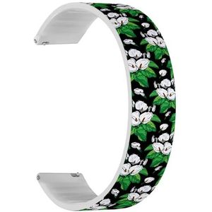 RYANUKA Solo Loop Strap Compatibel met Amazfit Bip 3, Bip 3 Pro, Bip U Pro, Bip, Bip Lite, Bip S, Bip S lite, Bip U (elegante Calla Flowers) Quick-Release 20 mm rekbare siliconen band band accessoire,