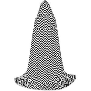 ZigZag Streep, mantel met capuchon, voor tieners, rollenspel, perfect voor Kerstmis, Halloween, carnaval, feest