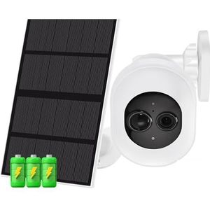 Zonne-beveiligingscamera Draadloos Buiten 4MP Solar Surveillance Cameras With 7800mAh Battery PIR Human Detection Solar Camera Outdoor White Light Wireless IP Camera voor huisbeveiliging(Color:2MP Add