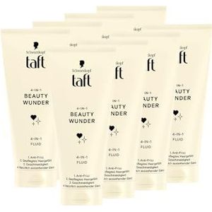 Schwarzkopf Taft Beauty Wunder 4-in-1 Fluid (8 x 100 ml), anti-kroes vloeistof, geeft een verzorgd haargevoel, maakt het haar soepel en zorgt voor een natuurlijk glanzende haarstyling