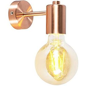 QAZQA - Design Art deco wandlamp koper - Facil 1 | Woonkamer | Slaapkamer | Keuken - Staal Cilinder - E27 Geschikt voor LED - Max. 1 x 60 Watt