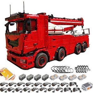 Foxcm Technic vrachtwagen met kraan, afstandsbediening, vrachtwagen, sleepwagen, model met 19 motoren, 10180 onderdelen, MOC Custom bouwstenen, compatibel met Lego Technic
