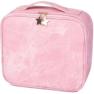 De Make-upzak van internetberoemdheid met Lichte de Doos Draagbare Kosmetische Opslag van de Spiegel, roze, Eén maat