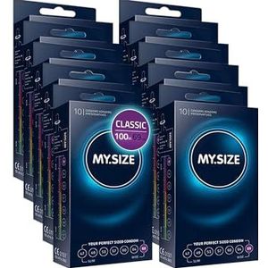 MY.SIZE Classic Condooms maat 7 I 69 mm breed I 100 stuks maxi-verpakking I premium extra dunne condooms I zeer dunne condooms I dunne wand 0,07 mm