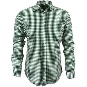 TR Martha Klederdrachthemd voor heren, Oktoberfest, outfit, geruit hemd, rood, groen, blauw, klederdrachthemd, vrijetijdshemd, lange mouwen, ruithemd, katoen, S-3XL, verkrijgbaar in 3 kleuren, groen