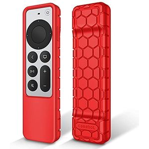 Fintie Afstandsbediening Case voor Apple TV 4K / HD Siri Remote 2022 2021 (3e/2e generatie) - [Bijenkorf Serie] Lichtgewicht Antislip Shockproof Siliconen Beschermende Slanke Hoes Cover, Rood