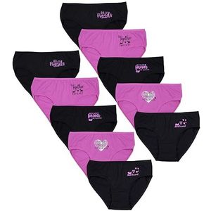 TupTam Meisjes Onderbroeken Set van 10, Slips/Forever Friends Zwart Roze, 152-158
