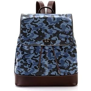 Blauwe Zwarte Multicam Camouflage Textuur Gepersonaliseerde Schooltassen Bookbags voor Tiener, Meerkleurig, 27x12.3x32cm, Rugzak Rugzakken
