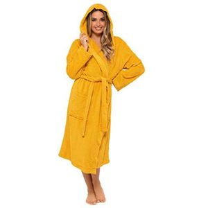 CityComfort Dames gewaad Terry Towelling Katoen Dressing Gown Badjas Zeer Absorberende Vrouwen - geel - M