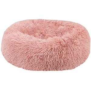 Winter Round Dog Bedden for Honden Kat Warm Slaaplanterfanter Mat Puppy Kennel Lange Pluche Huisdier Bed (Color : Pink, Size : 100cm)