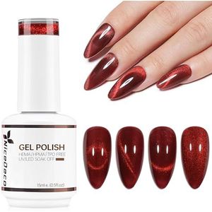 Nicedeco Hema Free Cat Eye Gel Nagellak Semi Permanent Nail Gel Nail Polish 15ML Cruelty-Free UV Nail Polish (307)