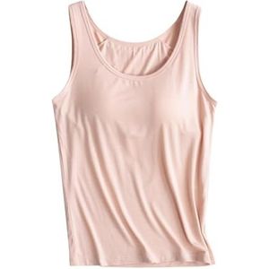 Women's Tank Top with Built In Bra, Running Yoga Racerback Tank Tops with Built In Bra, Workout Camisoles with Built In Bra (X-Large,Skin Color)