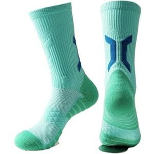 YIJIANUO 1/3 Paar Professionele Heren Basketbal Sokken Met Dikke Handdoek Bodem Ademend Sport Sokken Mannen Lange Badminton Sokken, 1 paar groen, 38-44