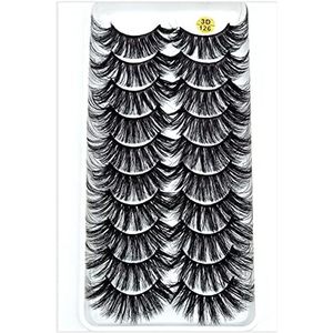 Nieuwe 2/5/10 paar Natuurlijke Valse Wimpers Fake Wimpers Lange Make 3D Nink Washes Extension Eyelash Mink Eyelashes voor Schoonheid (Color : 10 pairs 126)