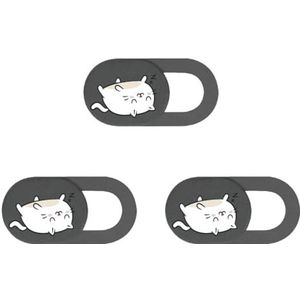 GMBYLBY 3Pcs Cartoon Kitten Camera Covers Webcam Slide Web Telefoon Bescherm Uw Veiligheid