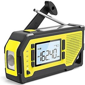 Opwindbare zaklampradio, draagbare AM/FM/WB-radio voor noodgevallen met zaklamp, leeslamp, SOS-alarm, zonne-crankradio met kurkentrekker voor buiten, kamperen
