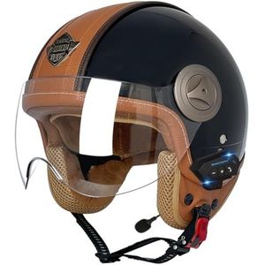 Motorfiets Helm - Open-Face - DOT/ECE Goedgekeurd - Voor Bromfiets Scooter Bobber Chopper Cruiser - 2XL