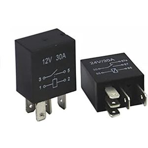 5 STUKS 4-polig/5-polig 30A 12V/24V paarse serie 4-polig/5-polig auto-relais (kleur: 12V, maat: 5 stuks 4 pins)