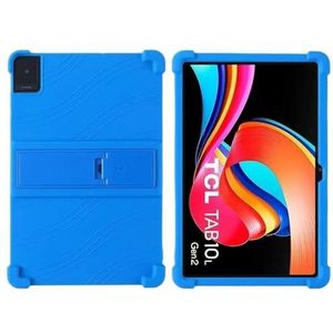 Tablet Case Geschikt for TCL Tab 10L Gen 2 Case 8492A 10.1 ""Tablet PC Siliconen Shockproof Cover met Achter Kickstand(Dark Blue)