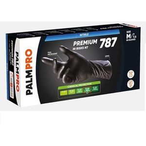 Linea Premium Nitrile handschoen, M, zwart., 50