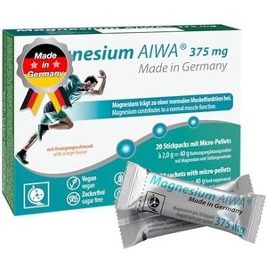 T&D Magnesium AIWA 375 mg, geen water 20 stickpack, sinaasappelsmaak, Made in Germany