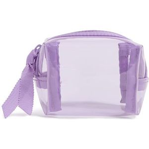 Vera Bradley Duidelijke Mini Cosmetische Make-up Organizer Bag voor dames, Paarse Rhapsody, Eén maat, Duidelijke Mini Cosmetische Make-up Organizer