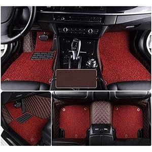 Waterdichte Autotapijten Dubbellaags Lederen Auto Vloermatten Anti Slip Mat Voor BMW Voor Serie X1 3 5 6 7 Voor Coupe Auto Tapijten Covers All weather antislipmat(Coffee red)