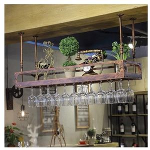 Plafondwijnglasrek, 11,81 Tot 23,62 Inch Verstelbare Wijnhouderkast, Hangend Wijnglasrek, Wijnglasdroogrek For Eetkamer (Color : Bronze, Size : 100cm)