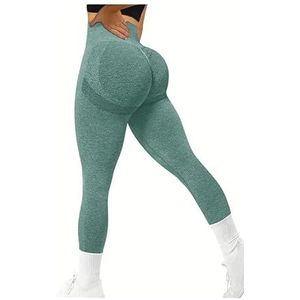 High Waist Yoga Leggings for Women Tummy Control Workout Compression Pants Moisture-Wicking Stretchy Gym Running Activewear Seamless Squat-Proof High-Rise Leggings(DarkGreen_S 3PCS)