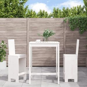 DIGBYS Meubels-sets-3-delige tuinbar set wit massief hout grenen