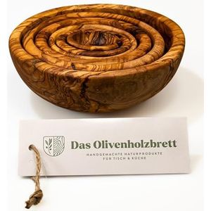 das Olivenholzbrett® / Olijfhouten schalenset 6-delig/set houten schalen/bijgerechtelijke schalenset/multifunctionele schalenset min. 5 cm, max. 17 cm