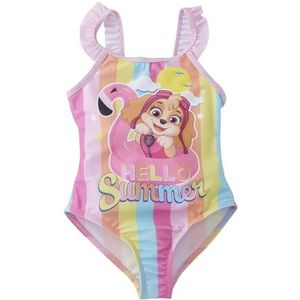 United Labels Paw Patrol badpak voor meisjes met ruches, Skye Hello Zomer, kleurrijk, zwemkleding voor kinderen, Meerkleurig, 110-116