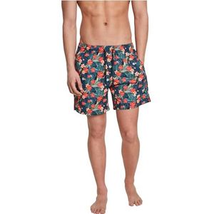 Urban Classics Heren zwembroek Pattern Swim Shorts in Hawaii hemd-look