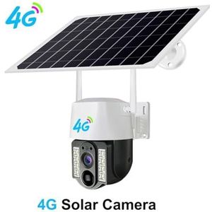 4G Sim Solar Camera Outdoor Power Camara PIR Humanoïde detectie CCTV-beveiliging Ingebouwde batterij met zonnepaneel Beveiligingscamera'S Voor Thuis(4G Camera)