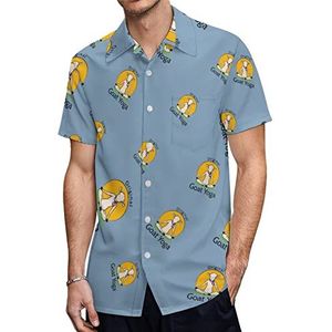 Geit Yoga Heren Hawaiiaanse shirts Korte Mouw Casual Shirt Button Down Vakantie Strand Shirts XL