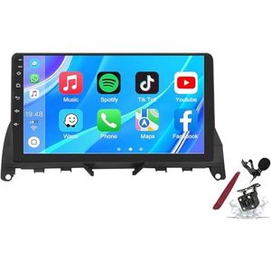 Android 14 Autoradio Stereo voor B-enz C-Klasse W204 S204(2007-2010) 9""Touchscreen Multimedia Speler met Draadloze Carplay 2 Din GPS Sat Navigatie FM RDS Bluetooth 5G-WiFi SWC DSP,M100s