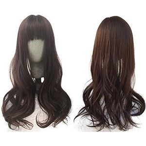 Vrouwen Crown Hair Toppers 21.6 ""Clip in Body Golvende Toppers voor Wit en Verlies Haar (Lichtbruin Dik)