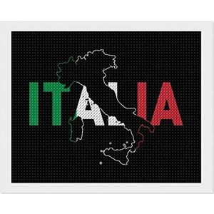 Italia Vlag Kaart Diamant Kunst Volledige Boor Diamant Foto Schilderen Kits voor Thuis Muur Decor 40 cm x 50 cm