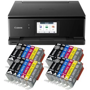 IC-Office TS8750 multifunctionele inkjetprinter 3-in-1 (printen, kopiëren, scannen, SD-kaart, duplex, WLAN, AirPrint) zwart + 24 XXL inktpatronen
