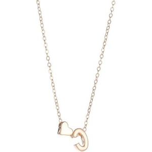 Mode hart eerste hanger goud en zilver Memorial ketting verjaardag sieraden (Color : Silver_D)