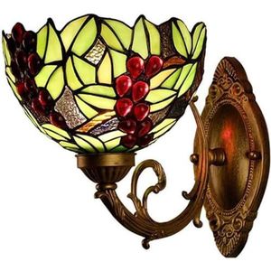 Tiffany -Stijl Wandlicht, Wandlamp Wandlamp Met Veelkleurige Glazen Lampenkap, Spiegellampen Voor Badkamers Met Metalen Basis