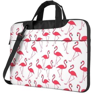 OPSREY Roze flamingo patroon gedrukt Laptop Tas Ultradunne Laptop Sleeve Draagbare Computer Beschermende Tas