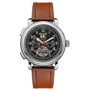 Ingersoll Men's The Bloch Automatic Watch with Black Dial and Brown Leather Strap I02602