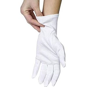2 paar 100% katoenen handschoenen voor vochtinbrengende nachthandschoenen, witte handschoenen voor droge handen, eczeem, maat M