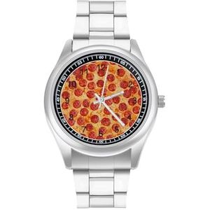 Italiaanse Pepperoni Pizza Klassieke Heren Horloges Voor Vrouwen Casual Mode Zakelijke Jurk Horloge Geschenken