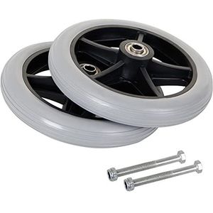 YCMY Rolstoelwielband, Voorwielen Rolstoel 8 Inch Solide Wielvervanging Voor Handmatige Rolstoelen Rollators Rollators, Met Lager, 6"" 7"" Grijs Één Paar