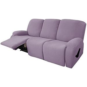 3 Seat Recliner Chair Cover Relax Fauteuil Hoes Fauteuil Sofa Cover for Woonkamer Antislip Meubelbeschermer(Color:Lilac)