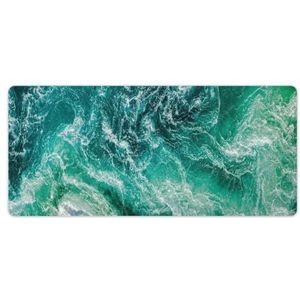 Golven van water van de rivier en de zee mode bureau muismat antislip gaming muismat accessoires decor 40 x 90 cm